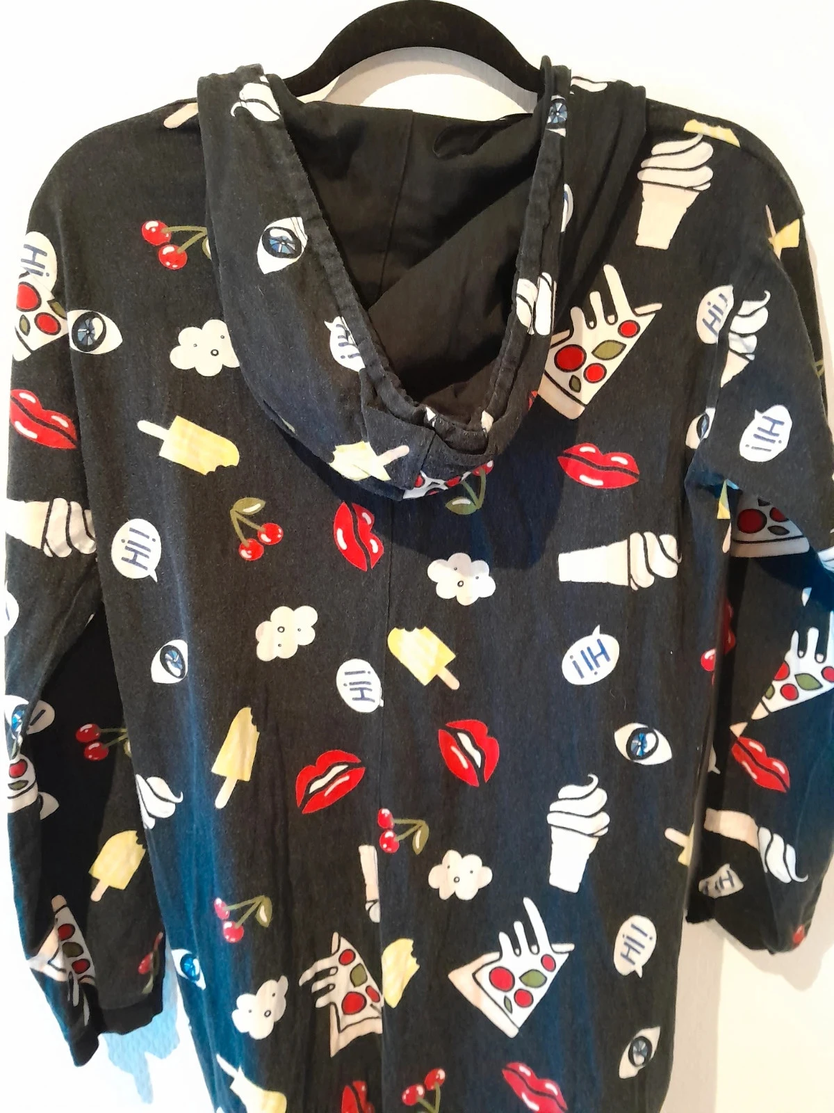 Combinação preta com estampa de pizzas e frutas, tamanho 36, H&M Divided – photo 7